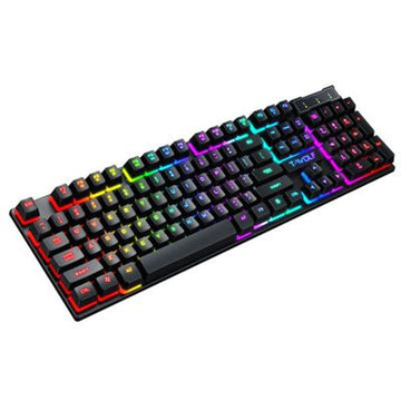 Gaming USB Luminous Wired Keyboard – Floating Keycap Manipulator with RGB Backlight for PC & Laptop