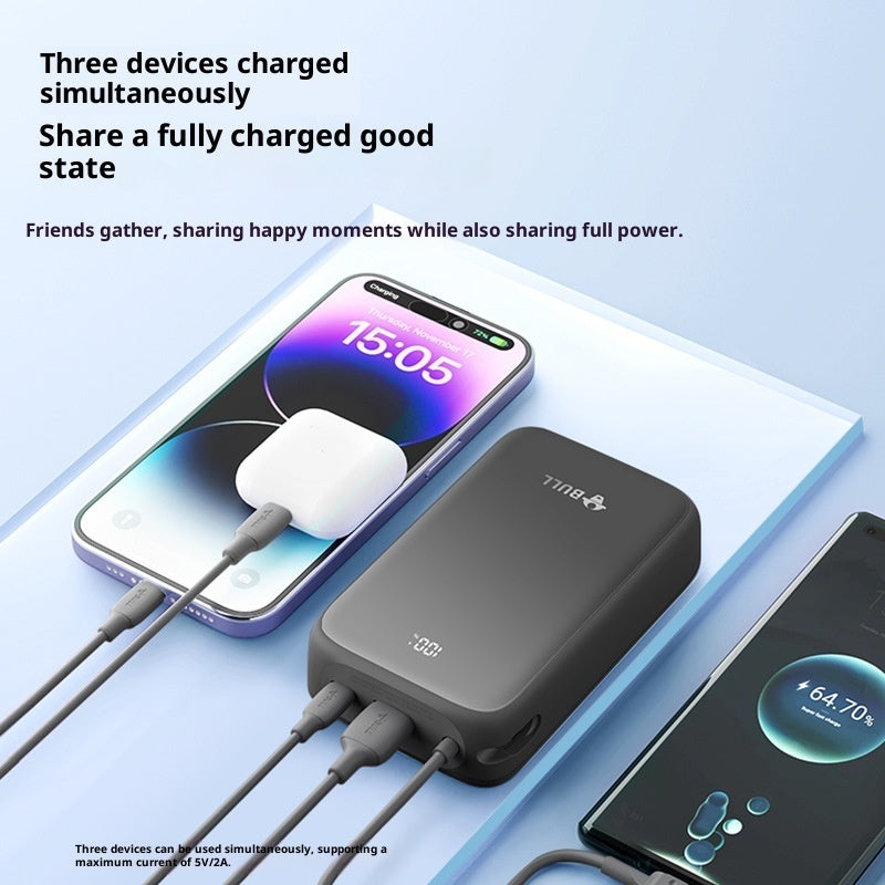 Power Bank 20000mAh – Super Large Capacity Fast Charging Portable Charger with Built-in Cable
